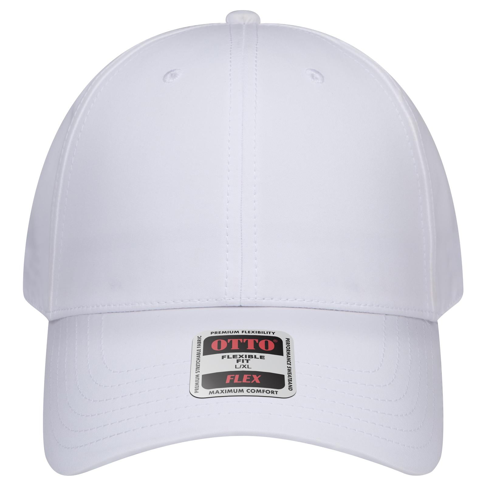 Right View of 016 - White OTTO CAP "OTTO FLEX" Fitted 6 Panel Low Profile Baseball Cap
