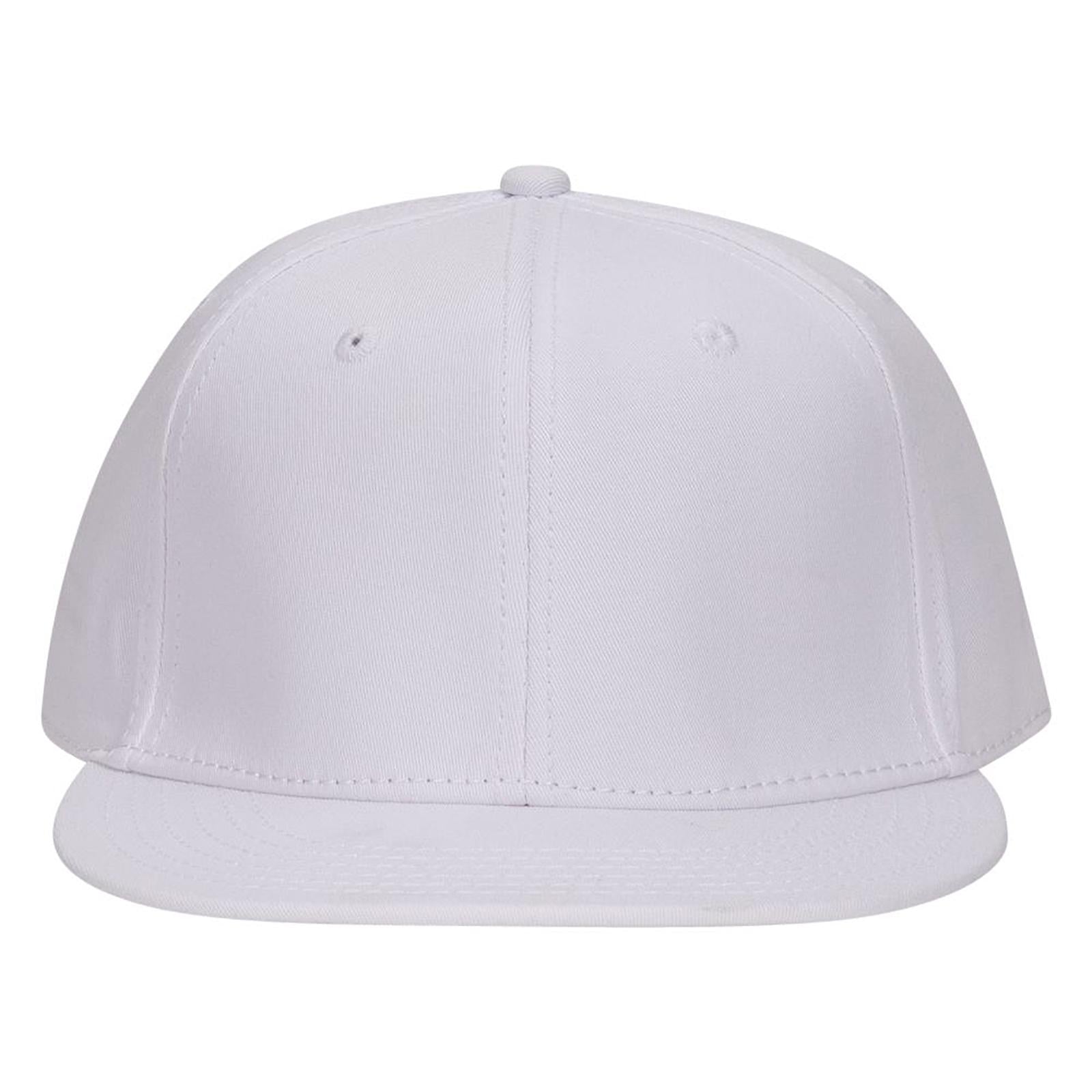 Right View of 016 - White OTTO CAP "OTTO FLEX" Fitted 6 Panel Mid Profile Flat Visor Baseball Cap