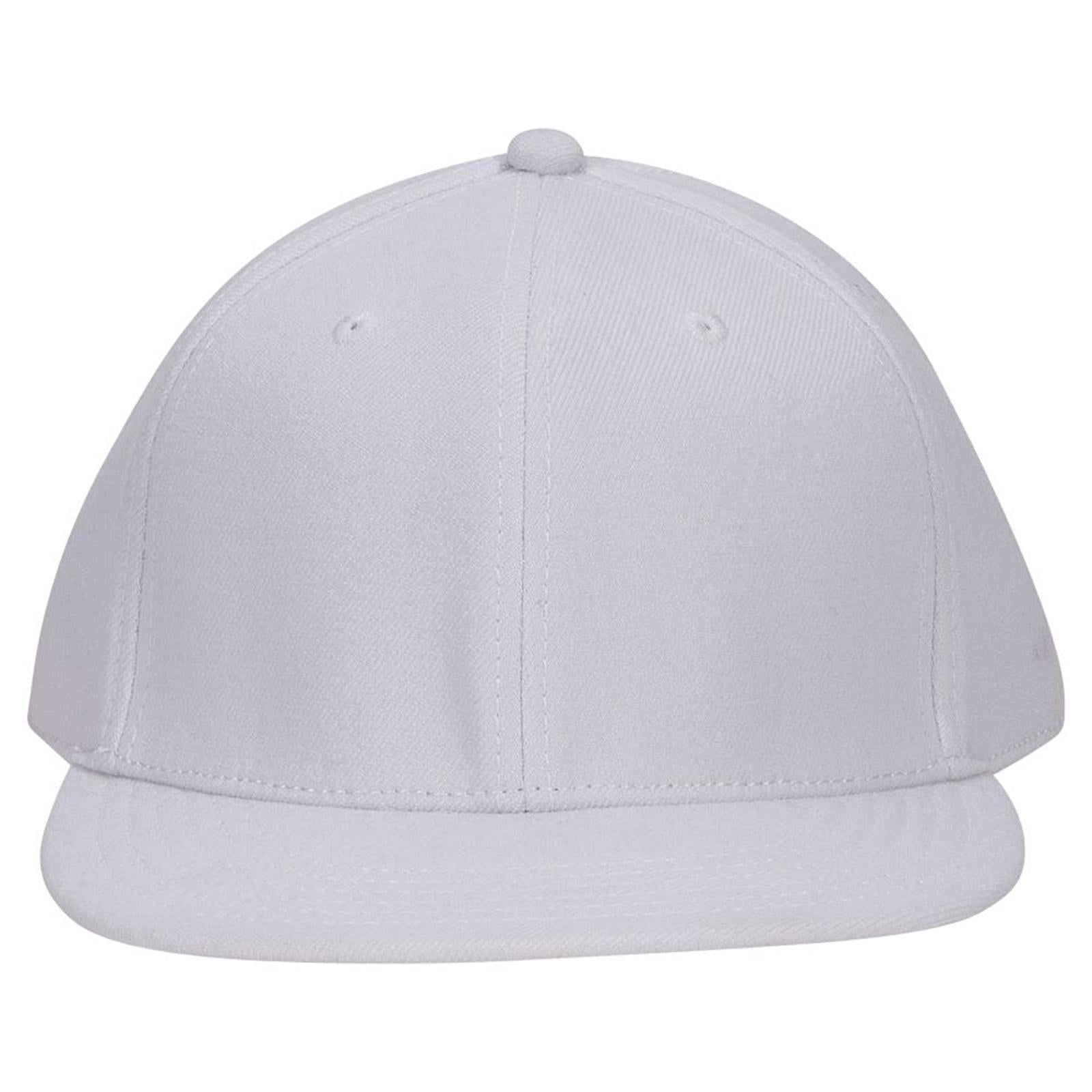 Right View of 016 - White OTTO CAP "OTTO FLEX" Fitted 6 Panel Mid Profile Flat Visor Baseball Cap