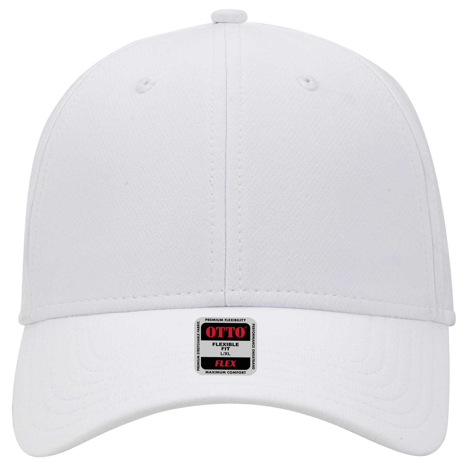 Right View of 016 - White OTTO CAP "OTTO FLEX" Fitted UPF 50+ 6 Panel Low Profile Baseball Cap