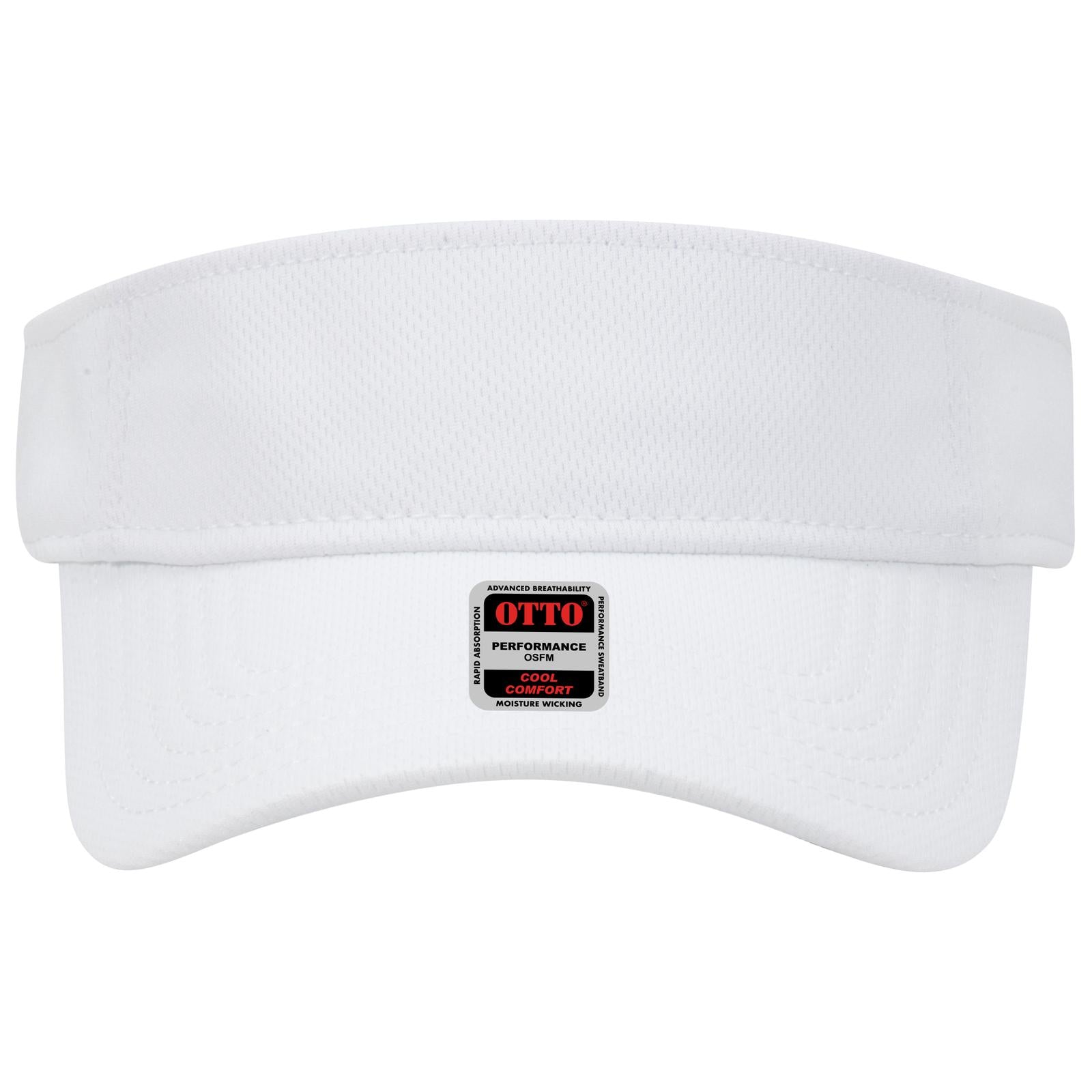 Front View of 016 - White OTTO CAP Sun Visor