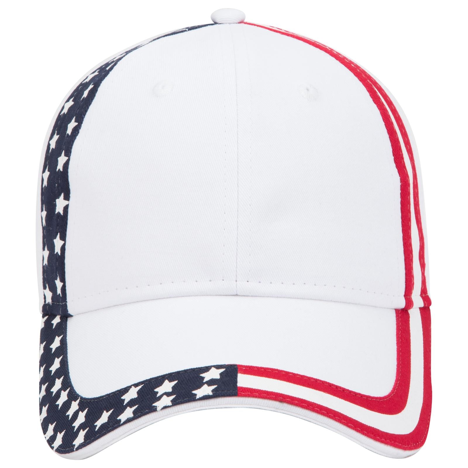 Right View of 016D - White OTTO CAP 6 Panel Low Profile Baseball Cap