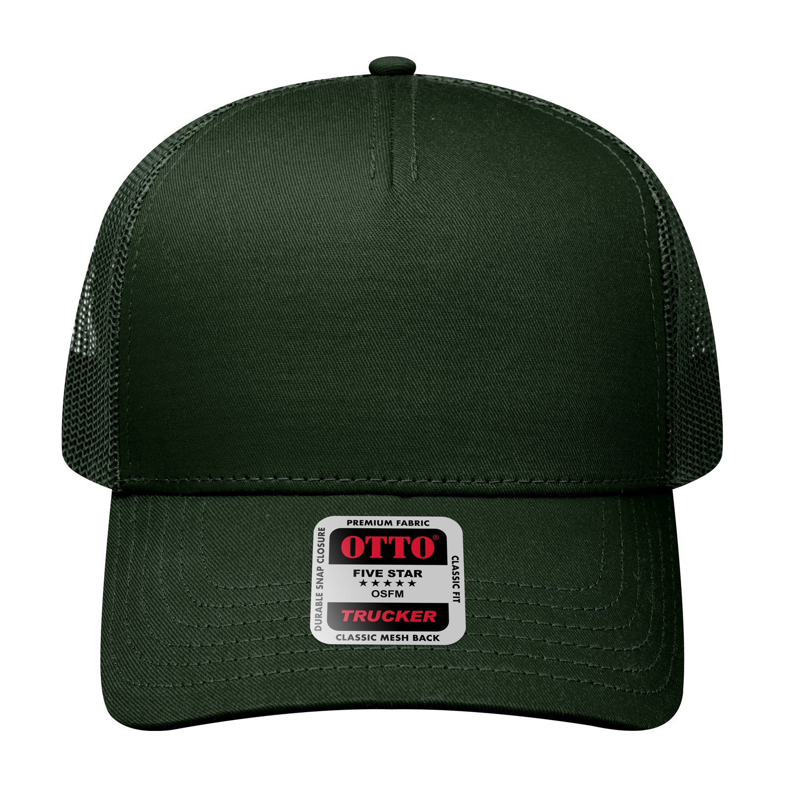 Right View of 017 - Dk. Green OTTO CAP 5 Panel Low Profile Mesh Back Trucker Hat