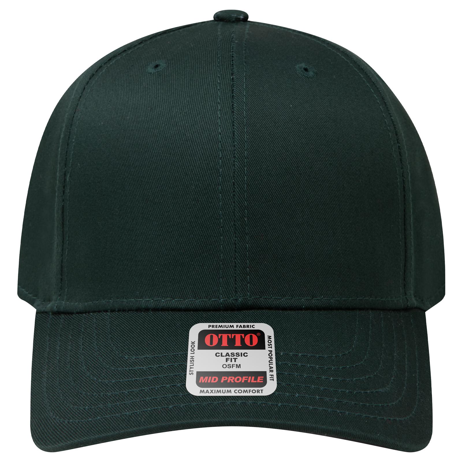 Right View of 017 - Dk. Green OTTO CAP 6 Panel Mid Profile Baseball Cap