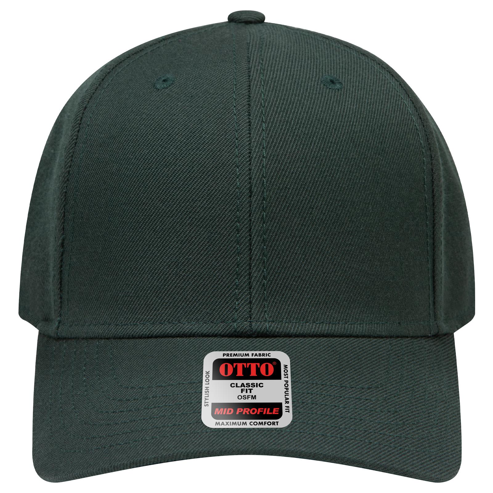 Right View of 017 - Dk. Green OTTO CAP 6 Panel Mid Profile Baseball Cap