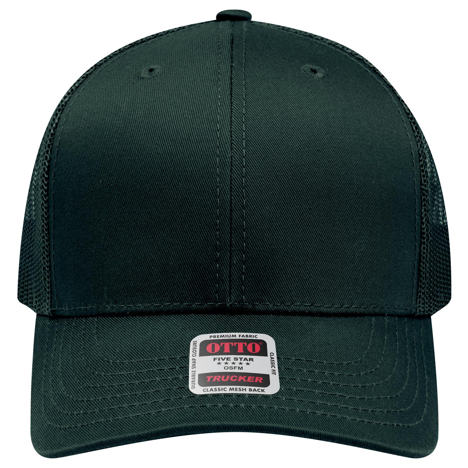 Right View of 017 - Dk. Green OTTO CAP 6 Panel Mid Profile Mesh Back Trucker Hat