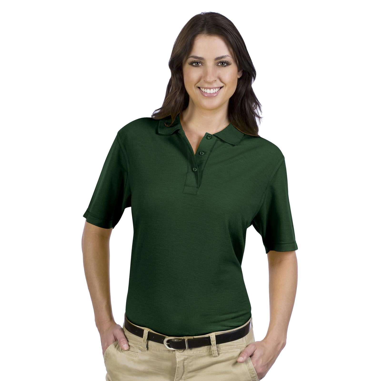 Front View of 017 - Dk. Green OTTO Ladies' Comfortable Sport Shirt