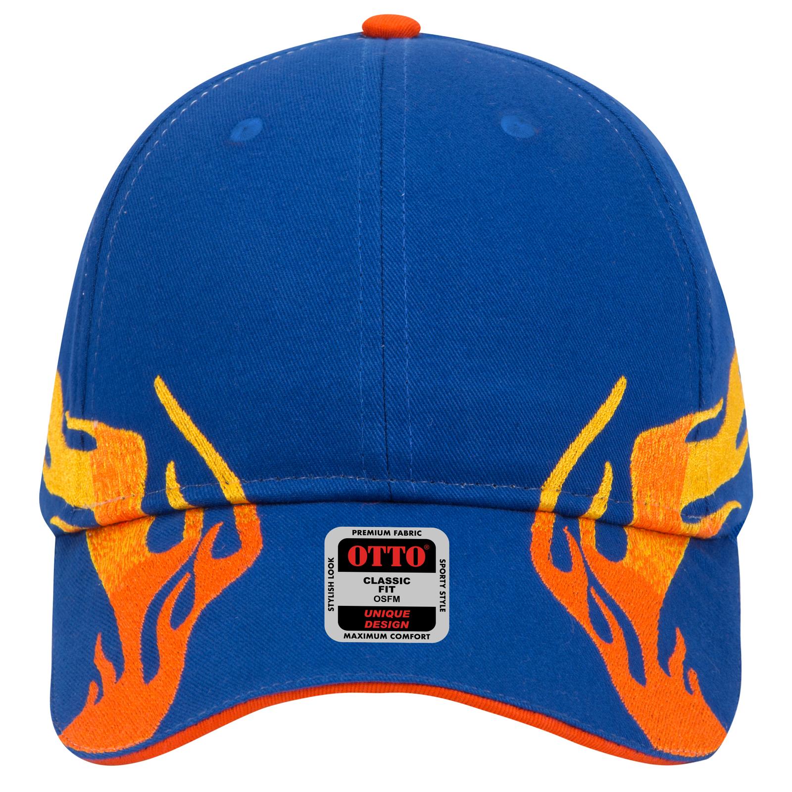 Right View of 019965D - Ryl/Com/B.Org OTTO CAP 6 Panel Low Profile Baseball Cap