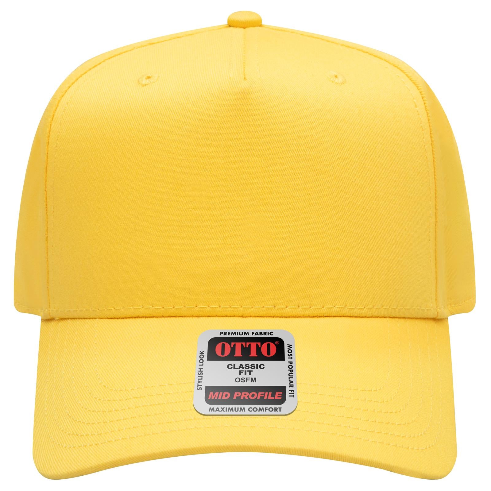 Right View of 020 - Yellow OTTO CAP 5 Panel Mid Profile Baseball Cap