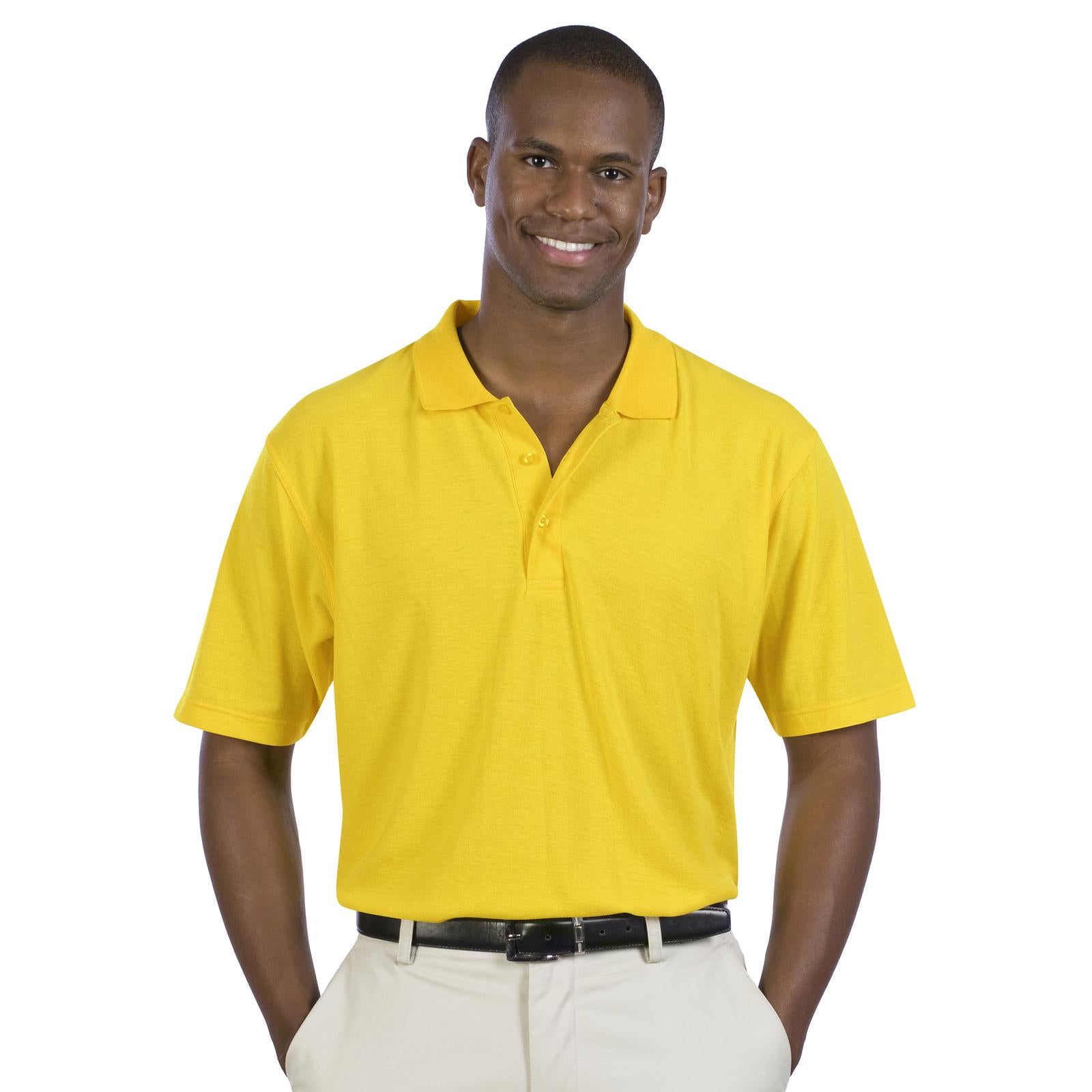 Front View of 020 - Yellow OTTO Men's Comfortable Sport Shirt