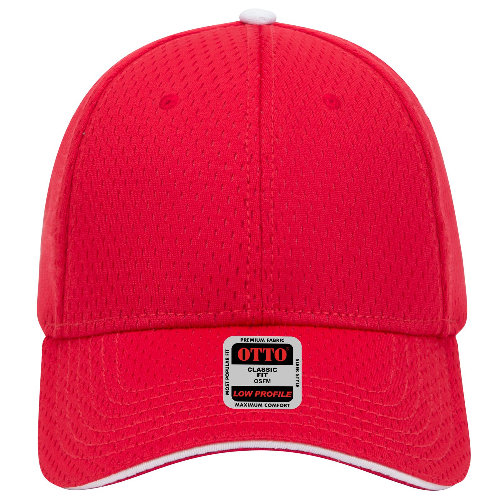 Right View of 020216 - Red/Red/Wht OTTO CAP 6 Panel Low Profile Baseball Cap