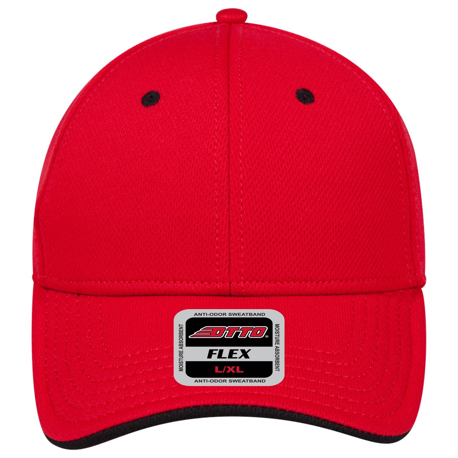 Right View of 0203 - Red/Blk OTTO CAP "OTTO FLEX" Fitted 6 Panel Low Profile Baseball Cap