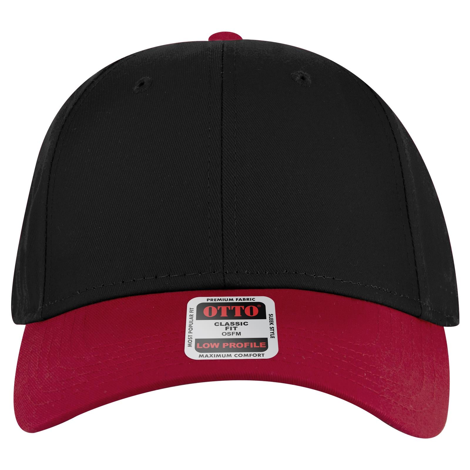 Right View of 020303 - Red/Blk/Blk OTTO CAP 6 Panel Low Profile Baseball Cap