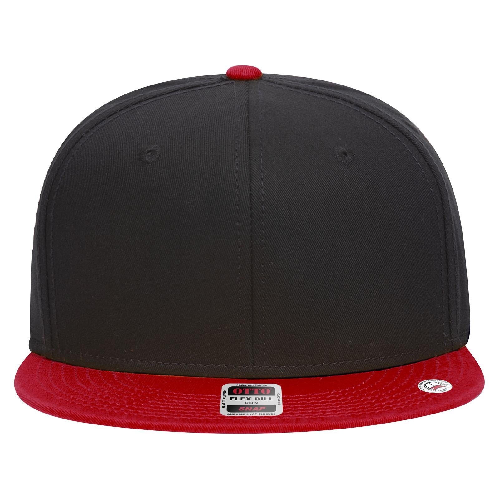 Front View of 020303 - Red/Blk/Blk OTTO CAP “OTTO SNAP” 6 Panel Pro Style Snapback Hat