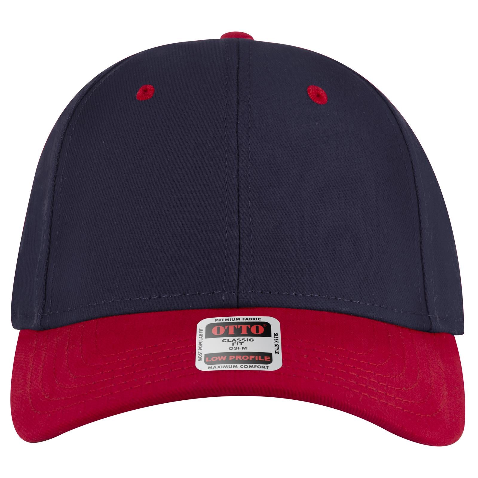 Right View of 0204 - Red/Nvy OTTO CAP 6 Panel Low Profile Baseball Cap