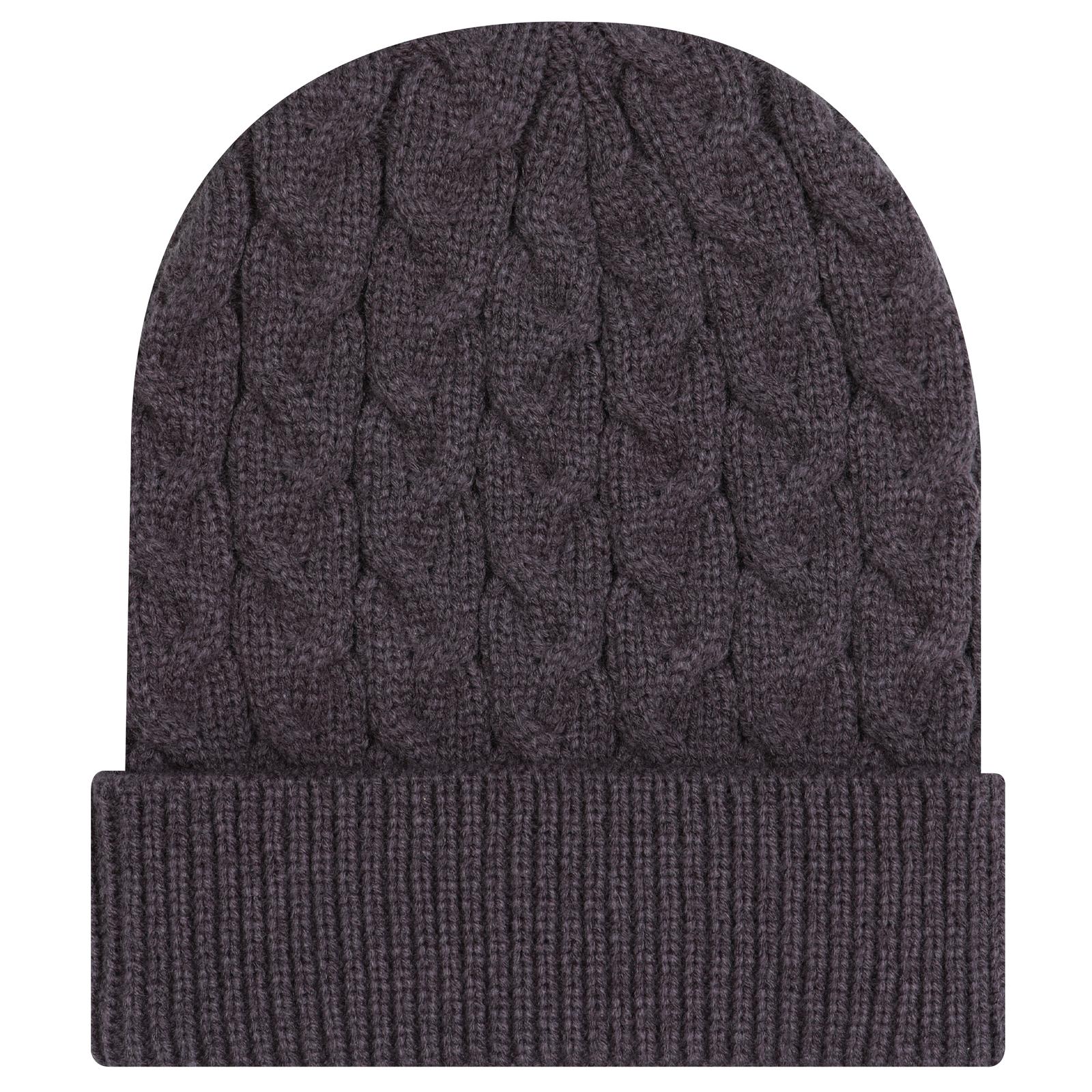 Front View of 025 - Char. Gray OTTO CAP 12" Cable Knit Beanie w/ Rib Knit Cuff