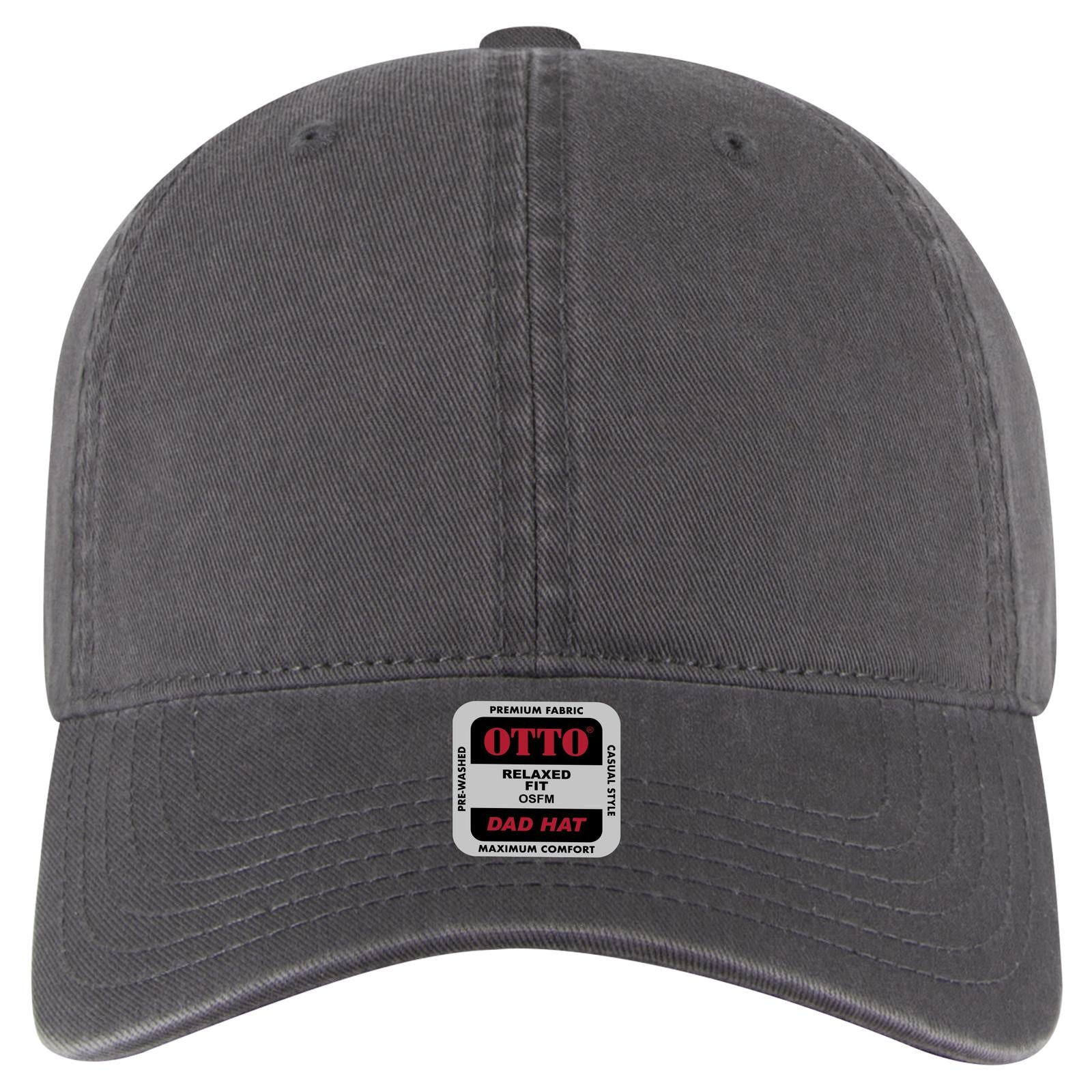 Front View of 025 - Char. Gray OTTO CAP 6 Panel Low Profile Dad Hat