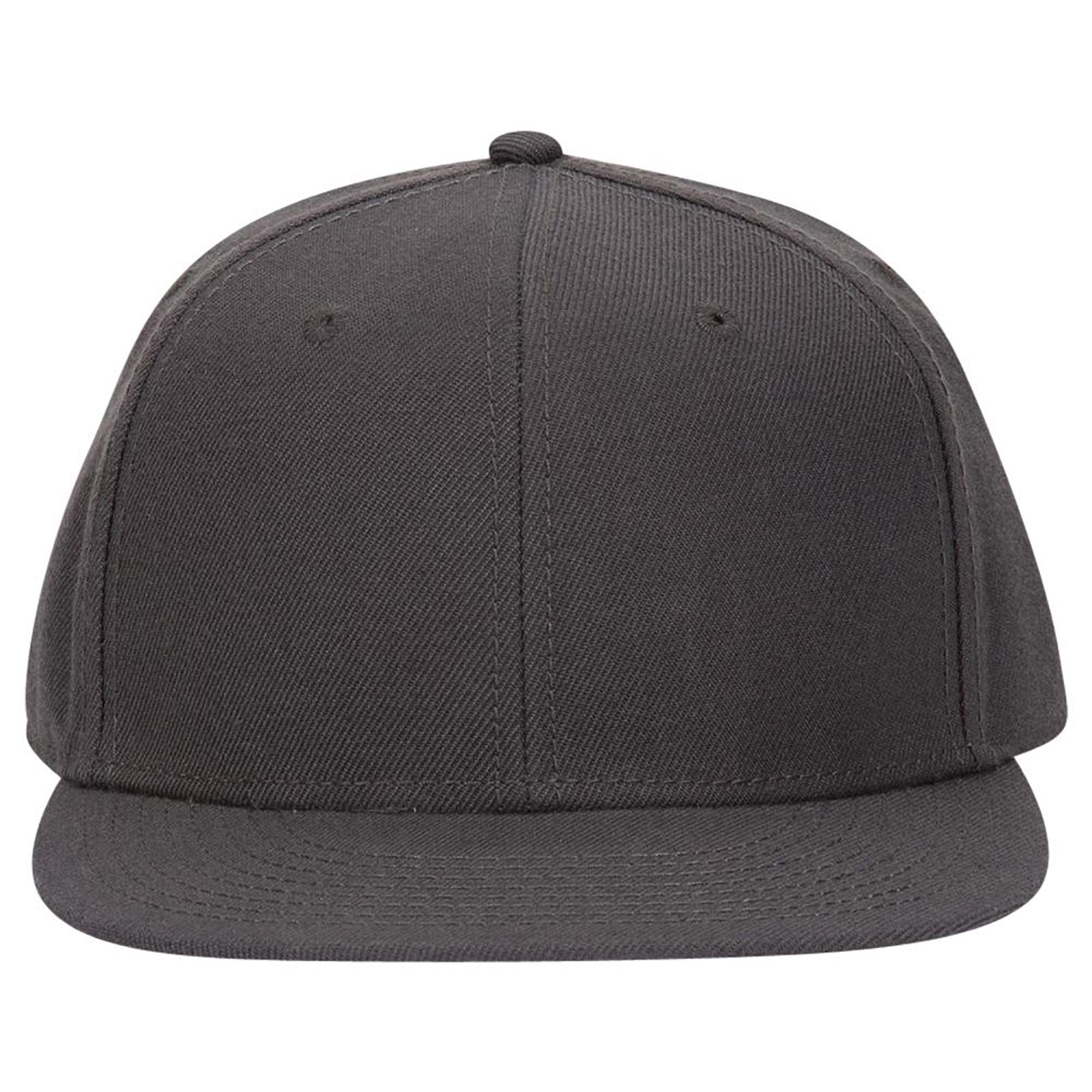 Front View of 025 - Char. Gray OTTO CAP "OTTO FIT" 6 Panel Mid Profile Flat Visor Baseball Cap