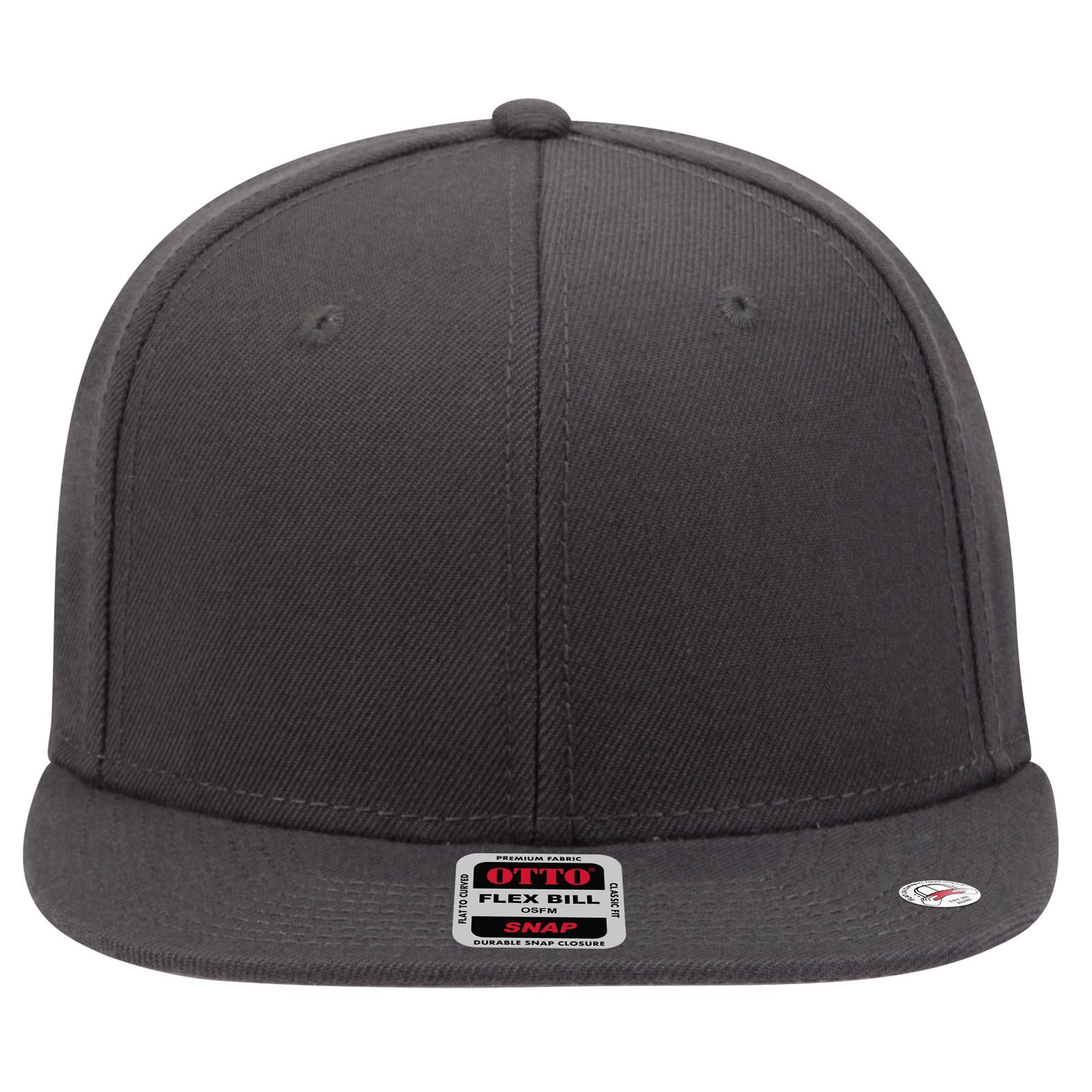 Front View of 025 - Char. Gray OTTO CAP "OTTO SNAP" 6 Panel Pro Style Snapback Hat