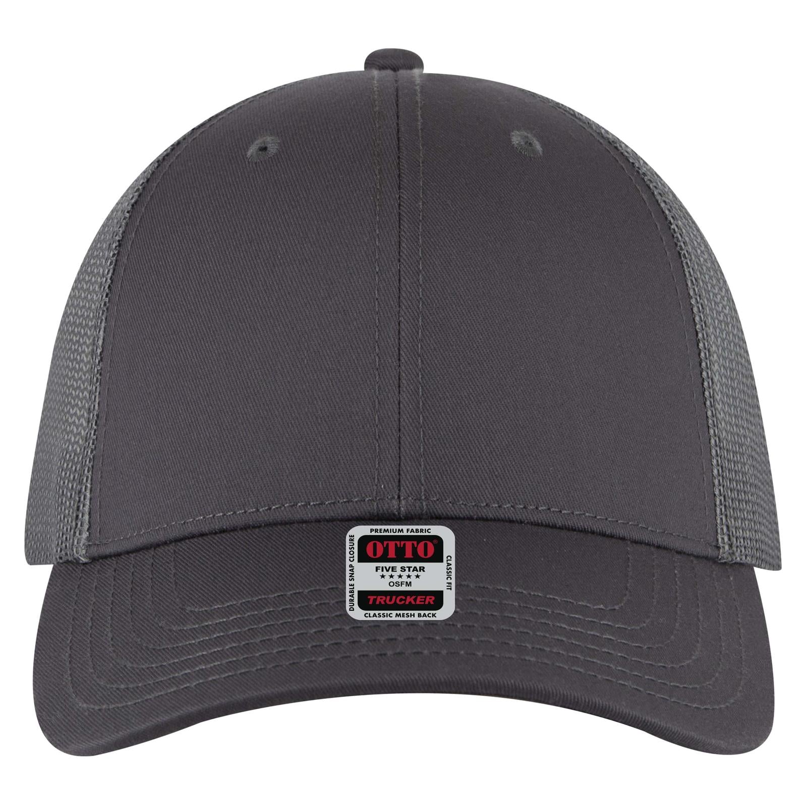 Right View of 025A - Char. Gray OTTO CAP 6 Panel Low Profile Mesh Back Trucker Hat