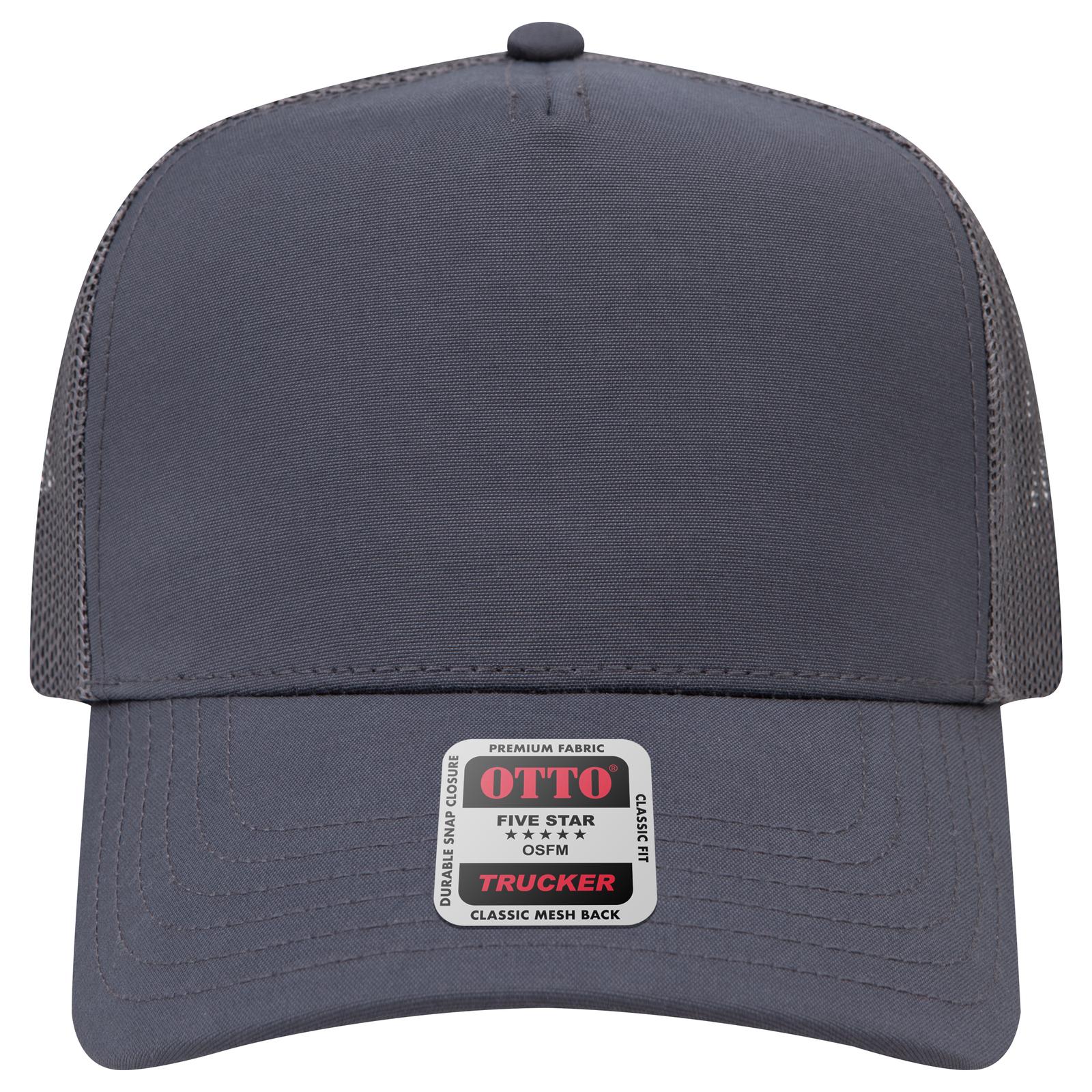 Right View of 025B - Ch Gry OTTO CAP 5 Panel Mid Profile Mesh Back Trucker Hat