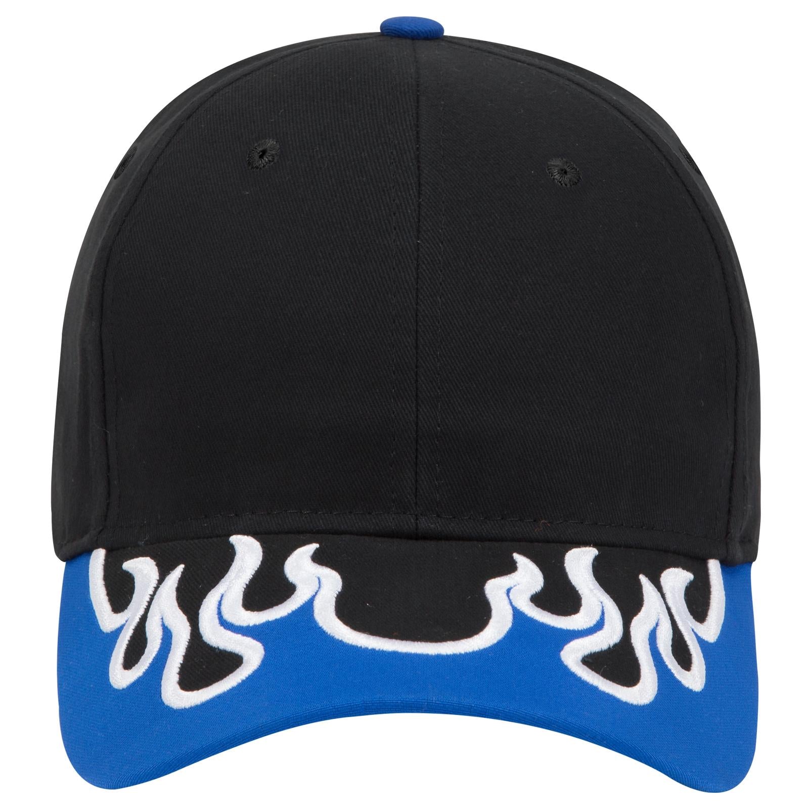Front View of 030116C - Blk/Ryl/Wht OTTO CAP 6 Panel Low Profile Baseball Cap