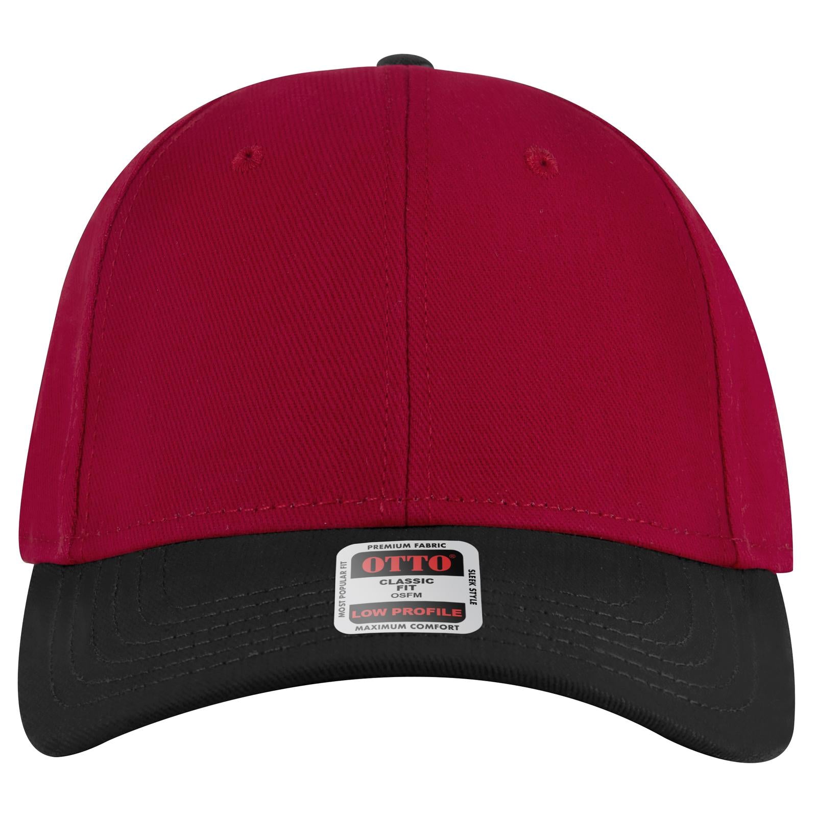 Right View of 0302 - Blk/Red OTTO CAP 6 Panel Low Profile Baseball Cap