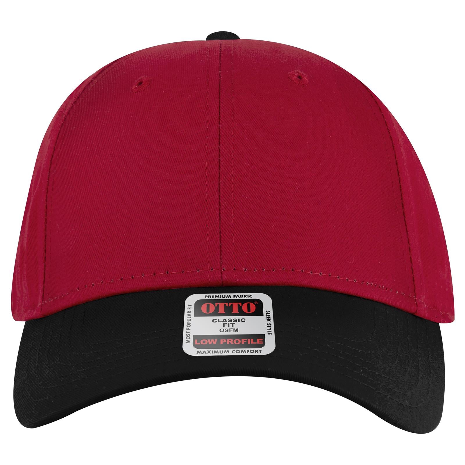 Right View of 030202 - Blk/Red/Red OTTO CAP 6 Panel Low Profile Baseball Cap