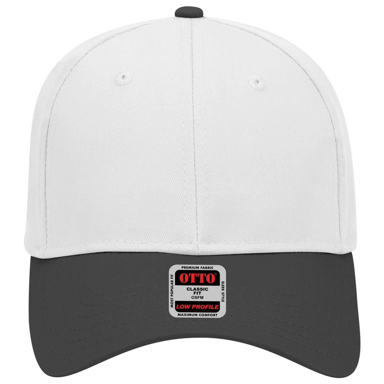 Right View of 0316 - Blk/Wht OTTO CAP 6 Panel Low Profile Baseball Cap