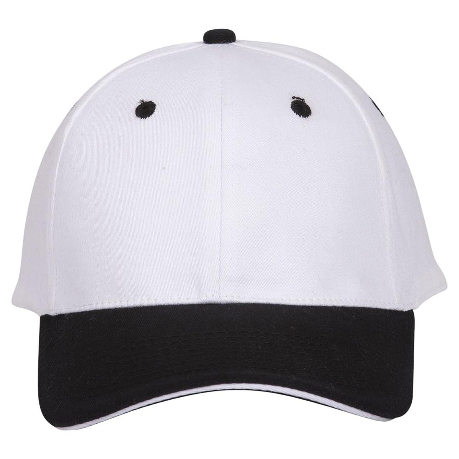 Front View of 031616 - Blk/Wht/Wht OTTO CAP "OTTO FLEX" Fitted 6 Panel Low Profile Baseball Cap