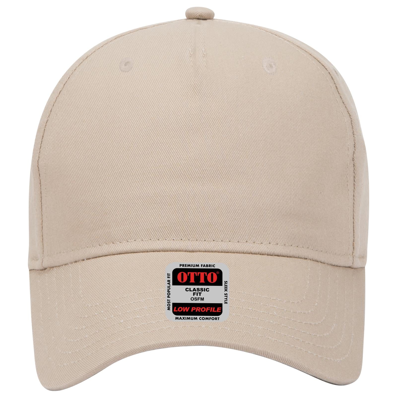 Right View of 032 - Khaki OTTO CAP 5 Panel Low Profile Baseball Cap
