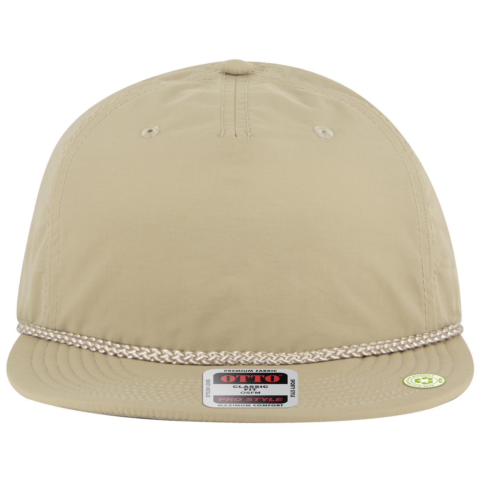 Right View of 032 - Khaki OTTO CAP 5 Panel Pro Style Baseball Cap