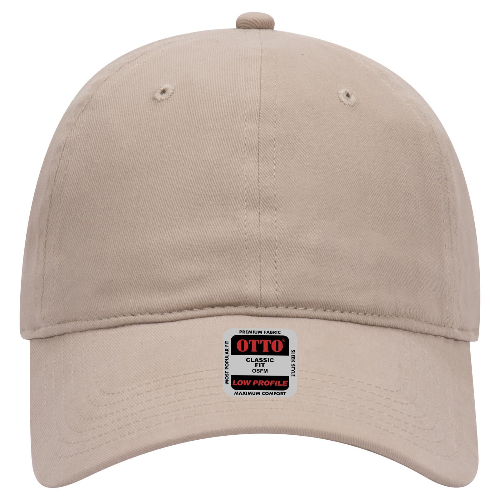 Right View of 032 - Khaki OTTO CAP 6 Panel Low Profile Baseball Cap