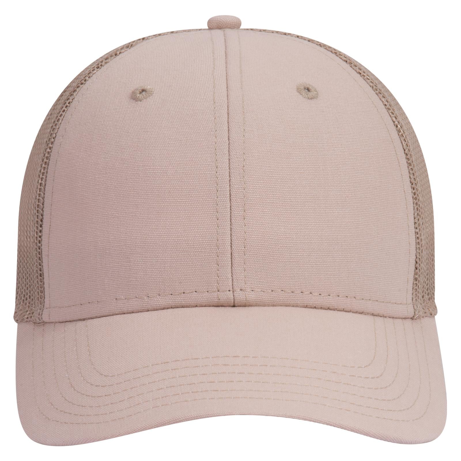 Right View of 032 - Khaki OTTO CAP 6 Panel Low Profile Mesh Back Trucker Hat
