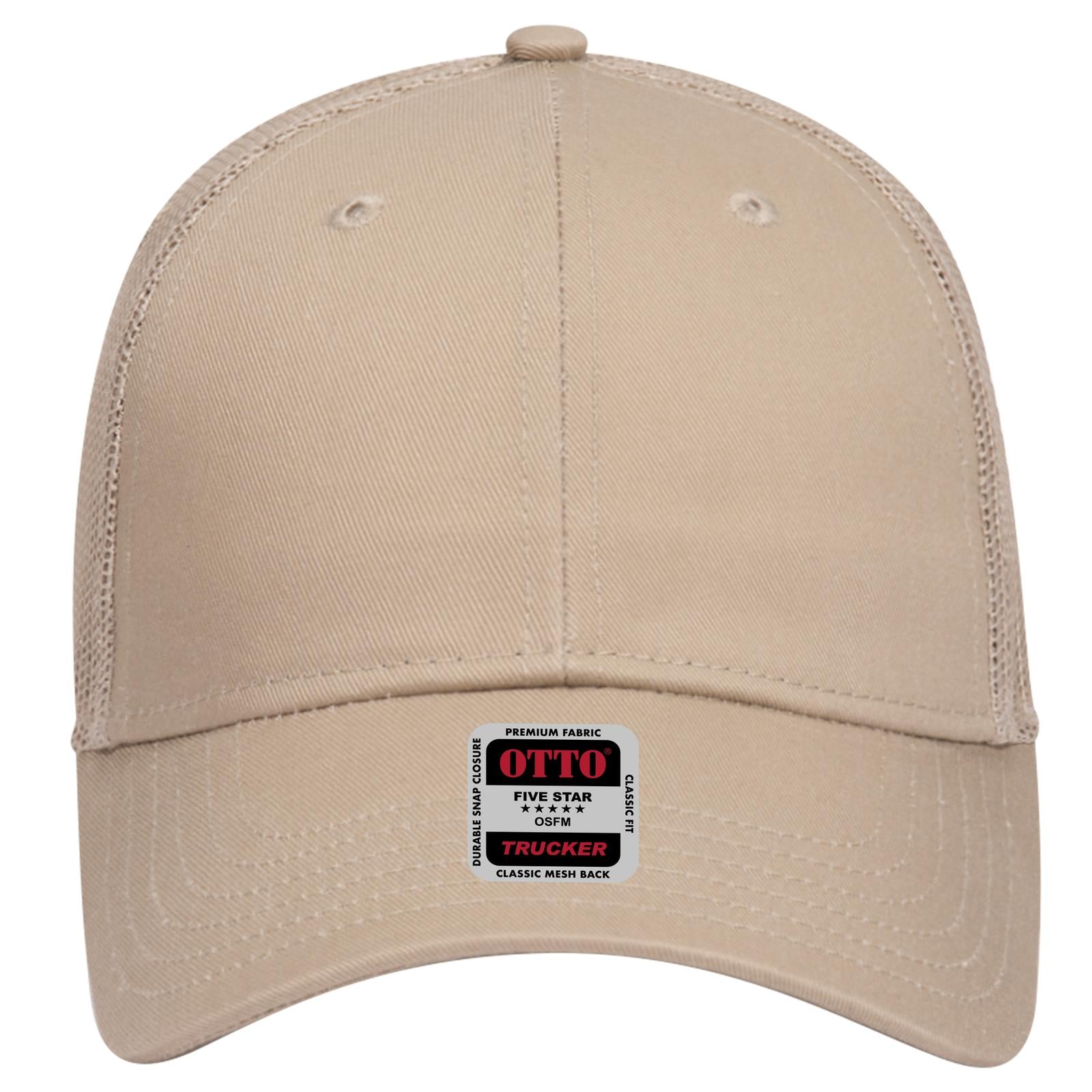 Right View of 032 - Khaki OTTO CAP 6 Panel Low Profile Mesh Back Trucker Hat