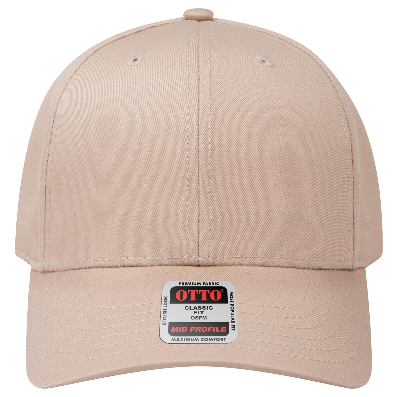 Right View of 032 - Khaki OTTO CAP 6 Panel Mid Profile Baseball Cap