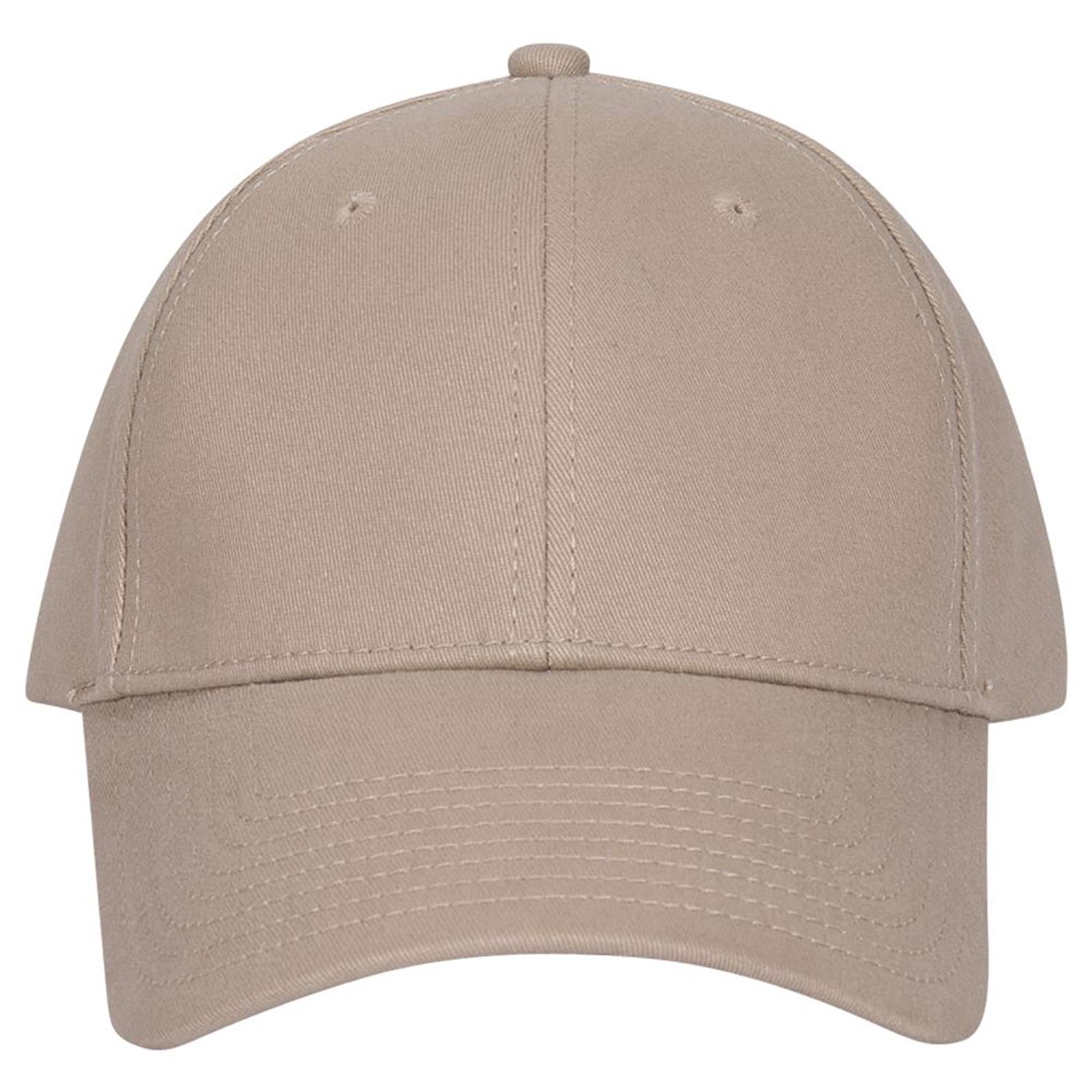 Front View of 032 - Khaki OTTO CAP "OTTO FLEX" Fitted 6 Panel Low Profile Baseball Cap