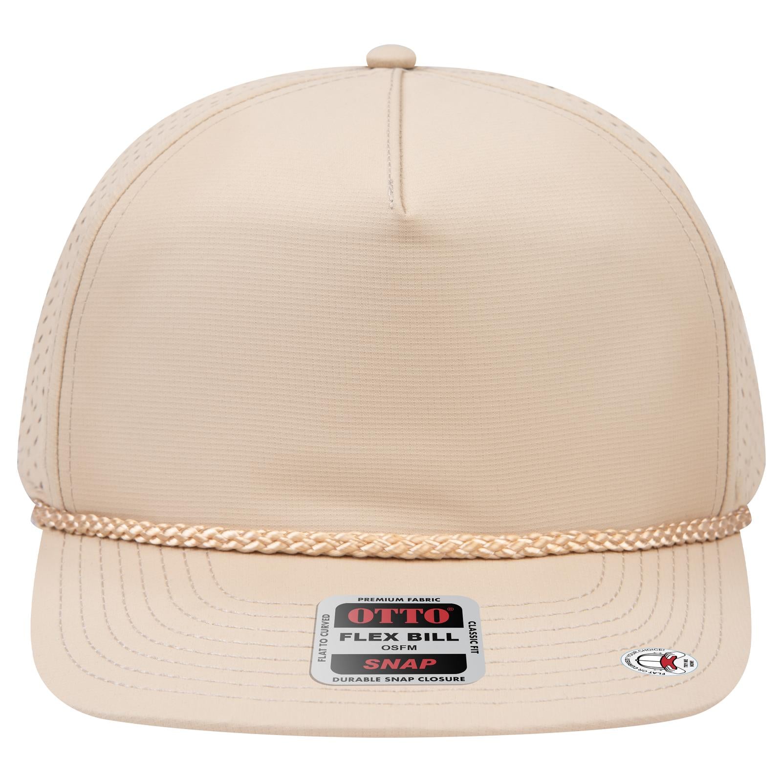 Right View of 032 - Khaki OTTO CAP "OTTO SNAP" 5 Panel Pro Style Snapback Hat