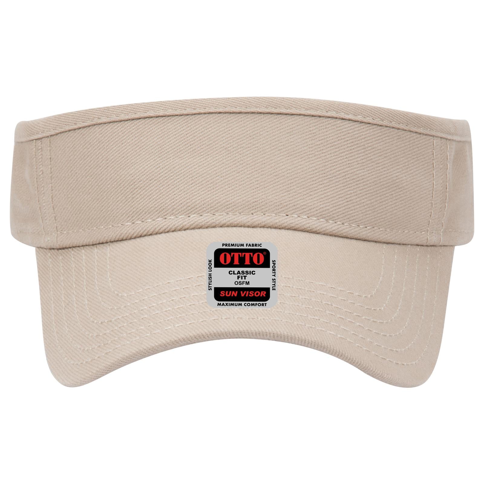 Front View of 032 - Khaki OTTO CAP Sun Visor