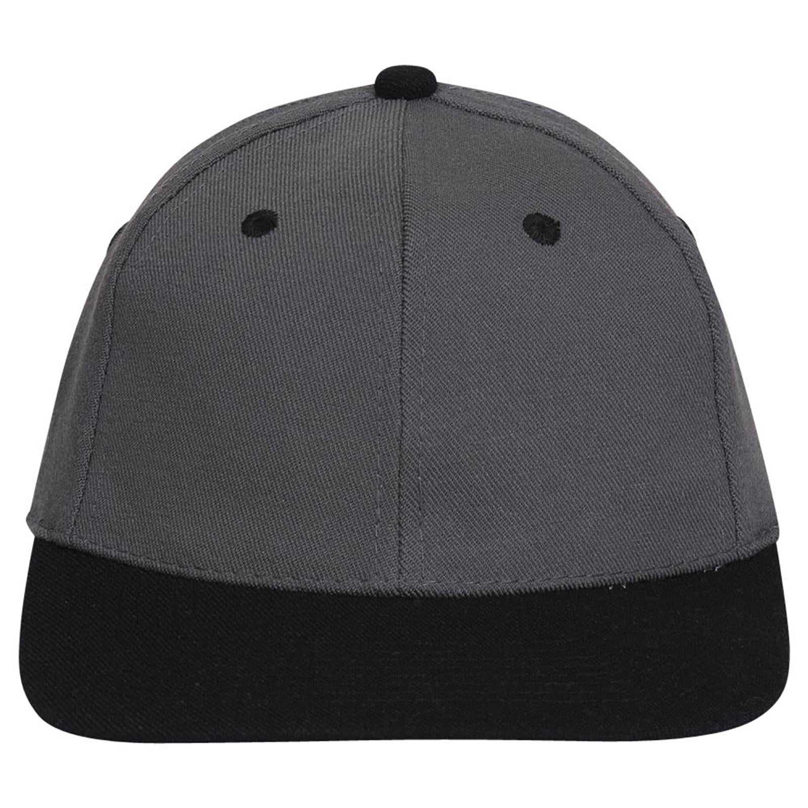 Front View of 0325 - Blk/Ch.Gry OTTO CAP "OTTO FLEX" Fitted 6 Panel Low Profile Baseball Cap