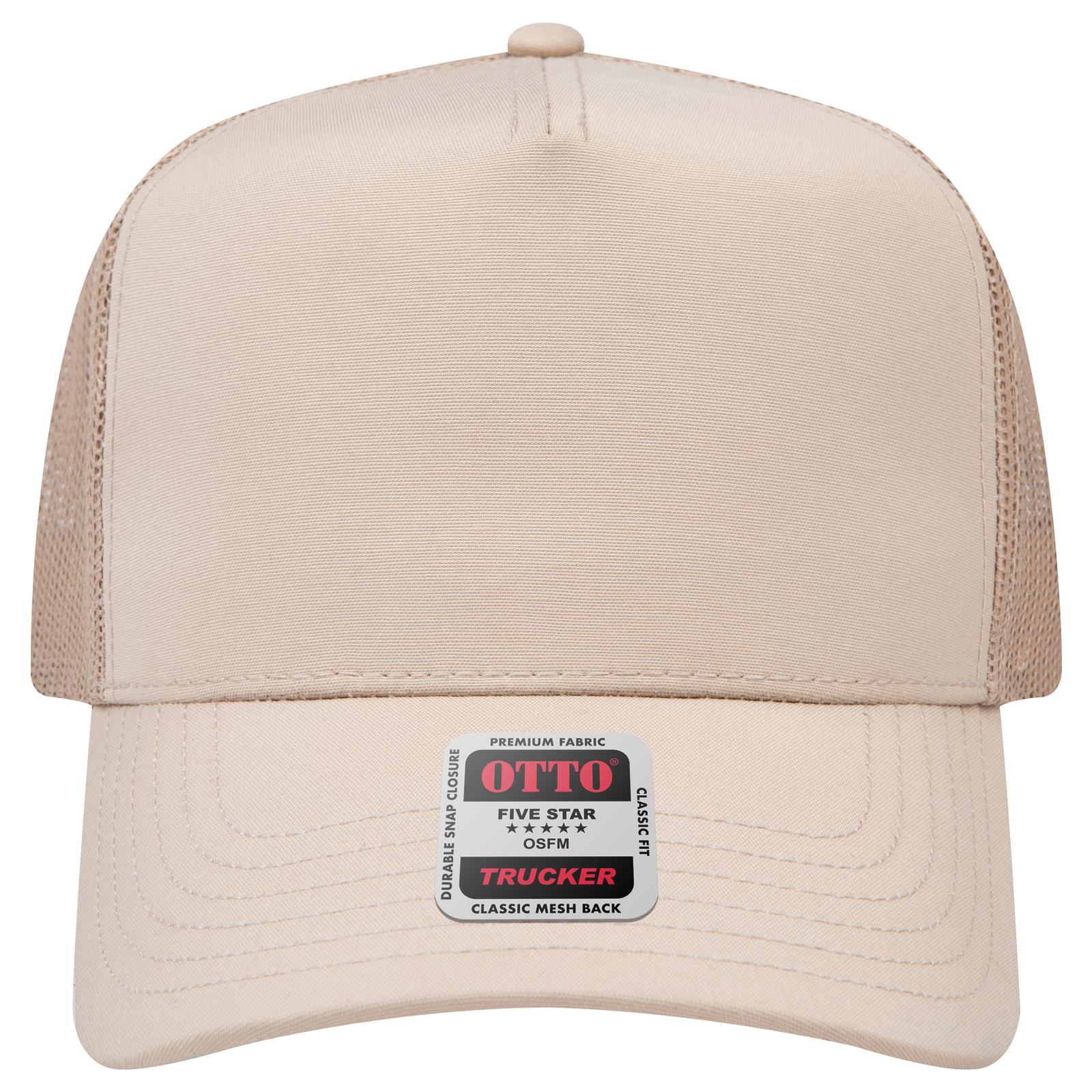 Right View of 032B - Khk OTTO CAP 5 Panel Mid Profile Mesh Back Trucker Hat