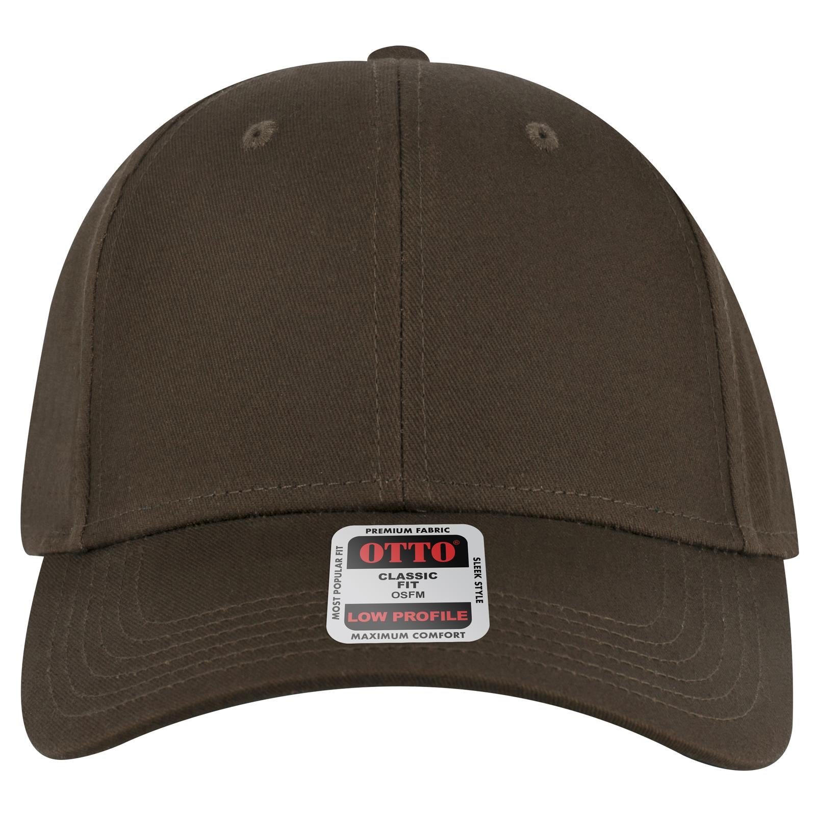 Front View of 039 - Dk. Brown OTTO CAP 6 Panel Low Profile Baseball Cap