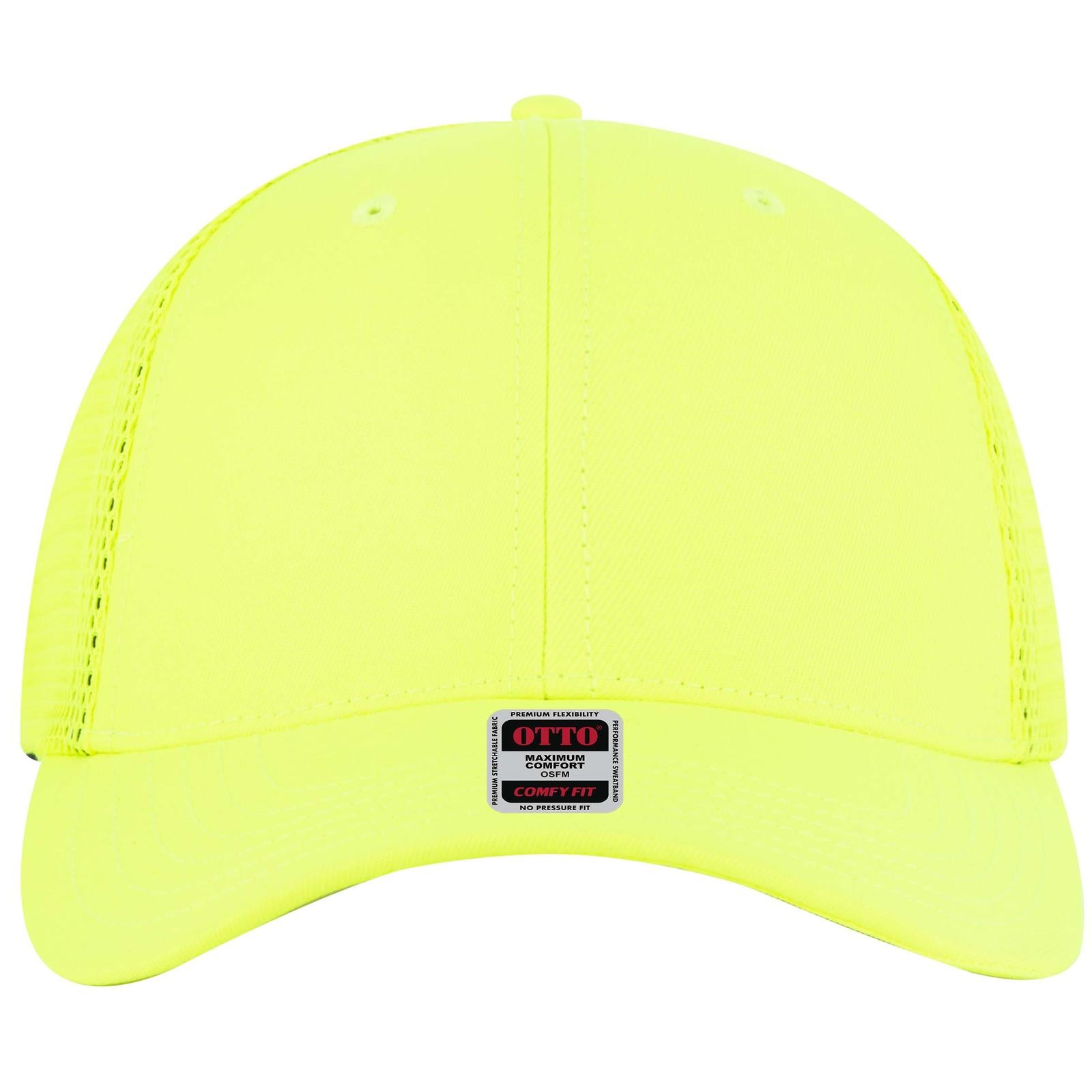 Right View of 040 - N. Yellow OTTO CAP "OTTO COMFY FIT" 6 Panel Low Profile Mesh Back Trucker Hat