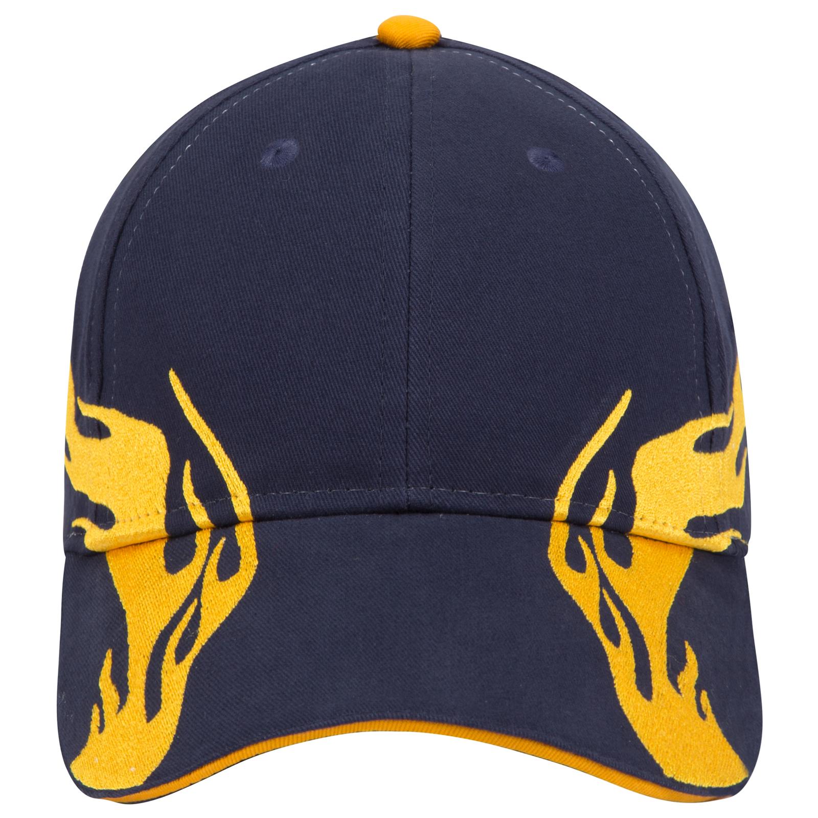 Front View of 040606D - Nvy/Gld/Gld OTTO CAP 6 Panel Low Profile Baseball Cap