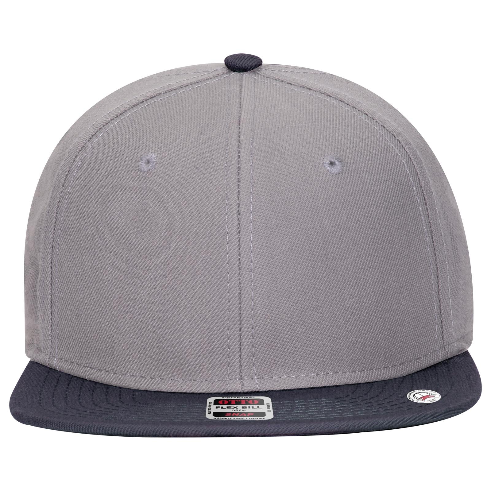 Front View of 041414 - Nvy/Gry/Gry OTTO CAP "OTTO SNAP" 6 Panel Pro Style Snapback Hat