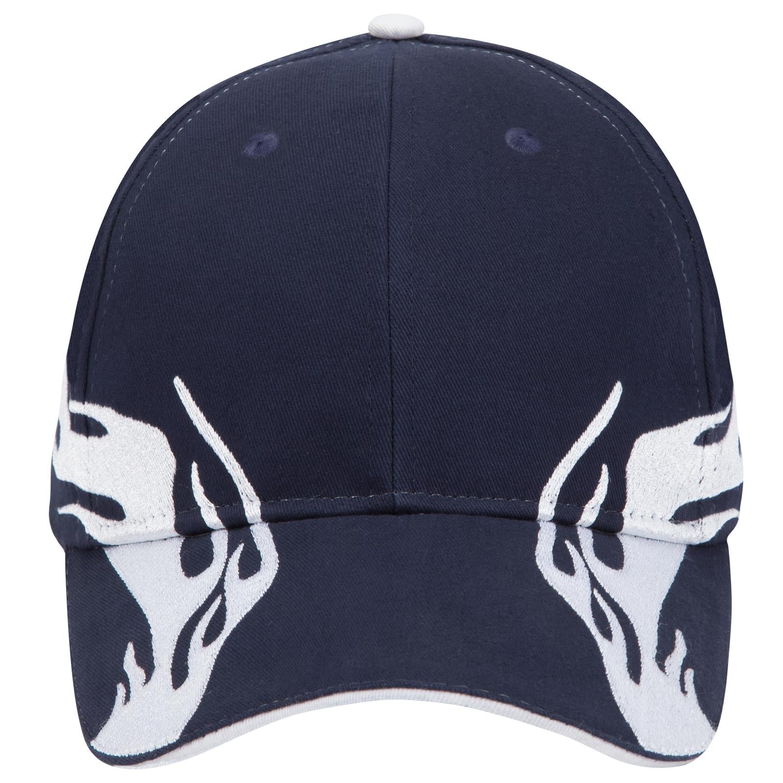 Front View of 041616D - Nvy/Wht/Wht OTTO CAP 6 Panel Low Profile Baseball Cap