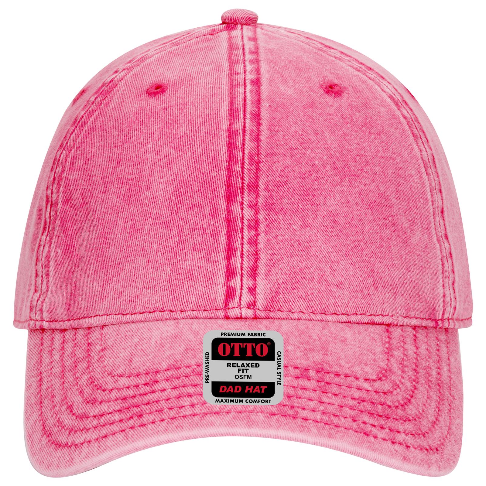 Right View of 042 - Hot Pink OTTO CAP 6 Panel Low Profile Dad Hat