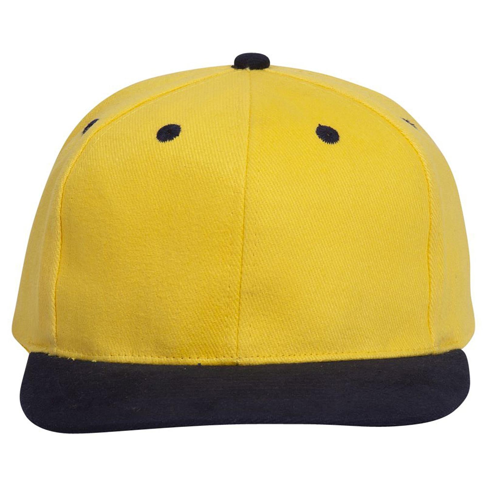 Front View of 0420 - Nvy/Yel OTTO CAP 6 Panel Mid Profile Baseball Cap