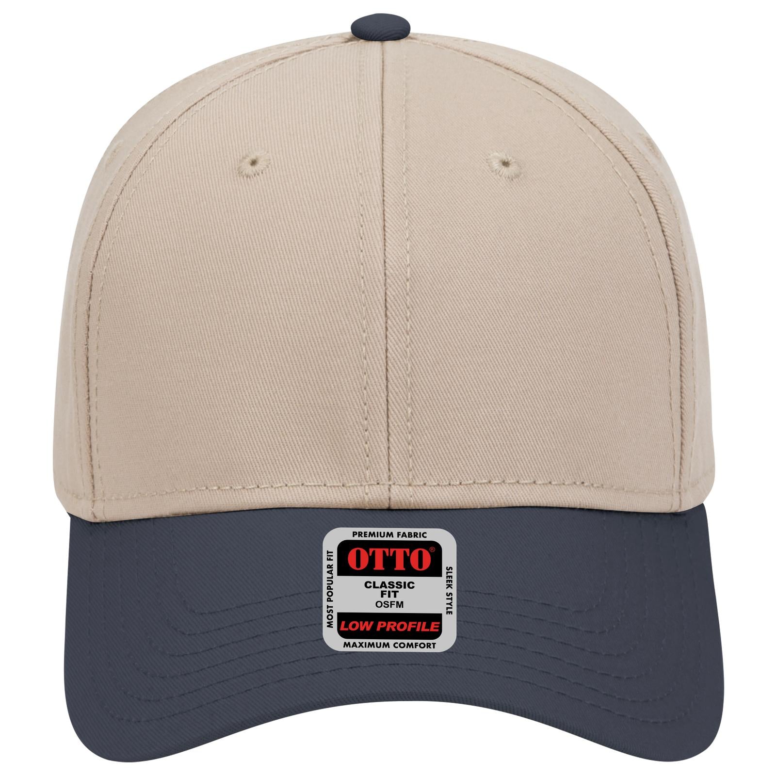 Right View of 043232 - Nvy/Kha/Kha OTTO CAP 6 Panel Low Profile Baseball Cap