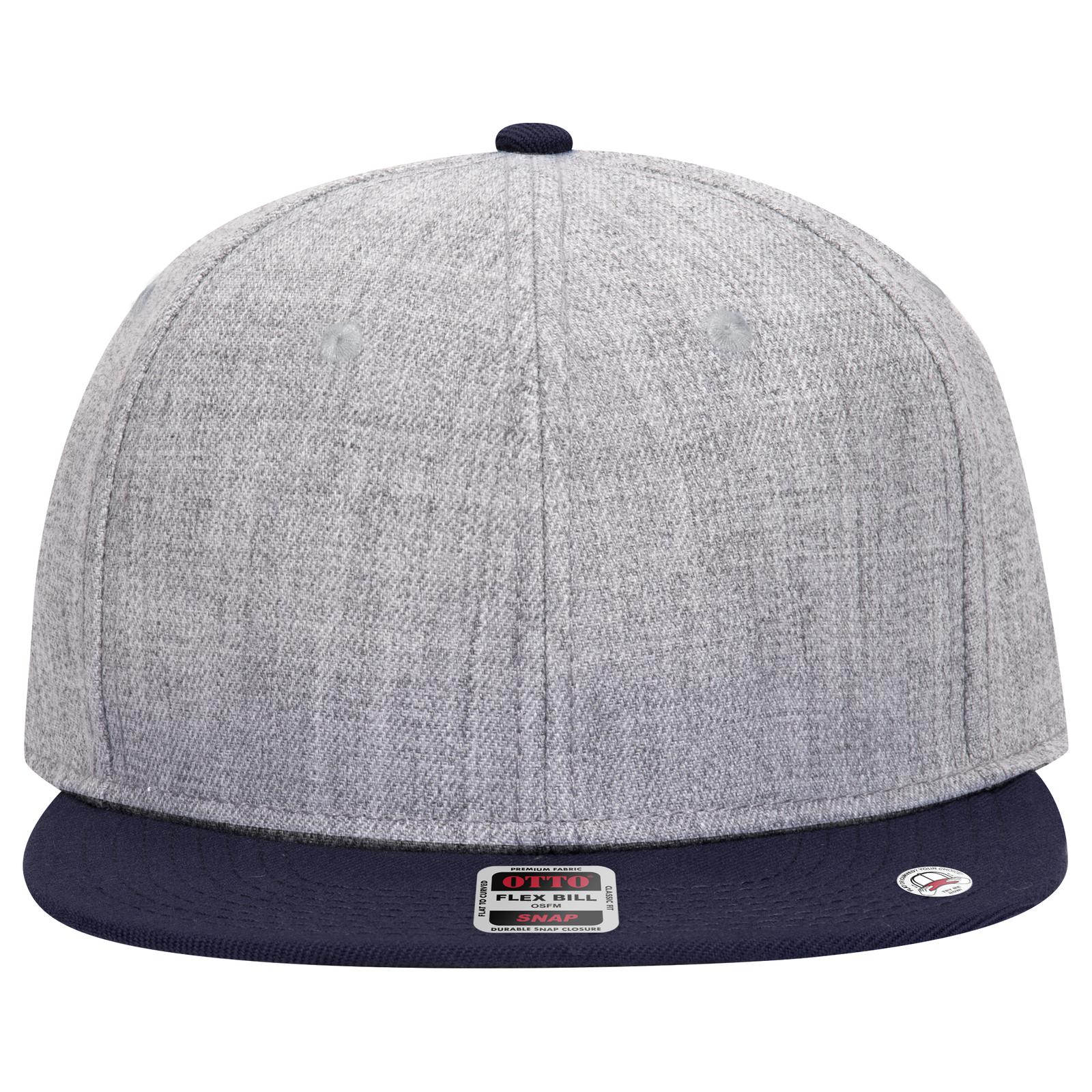 Front View of 047474 - Nvy/H.Gry/H.Gry OTTO CAP "OTTO SNAP" 6 Panel Pro Style Snapback Hat